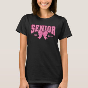 Mädchenhaftes Abschluss-Coquette Senior 2026 Rosa  T-Shirt