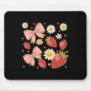 Mädchenhaftes Blumen-Strawberry-Sommerfrucht-Coque Mousepad