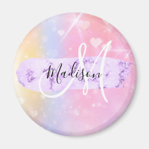 Mädchenhaftes Farbige Einhorn Regenbogen Herzen Mo Magnet