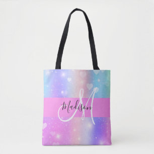 Mädchenhaftes Farbige Einhorn Regenbogen Herzen Mo Tasche