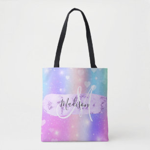 Mädchenhaftes Farbige Einhorn Regenbogen Herzen Mo Tasche