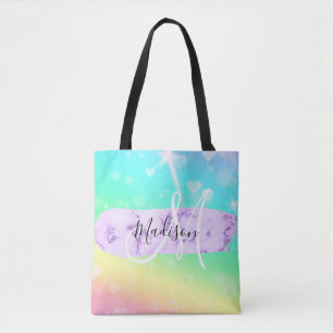 Mädchenhaftes Farbige Einhorn Regenbogen Herzen Mo Tasche