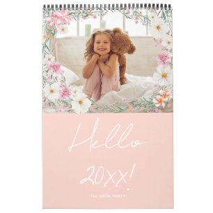 Mädchenhaftes Florales Benutzerdefiniertes Foto Fa Kalender