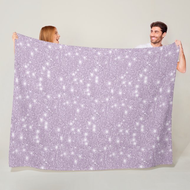 Mädchenhaftes Lavendel-Kunst-Glitter-Funkeln Fleecedecke (Beispiel)