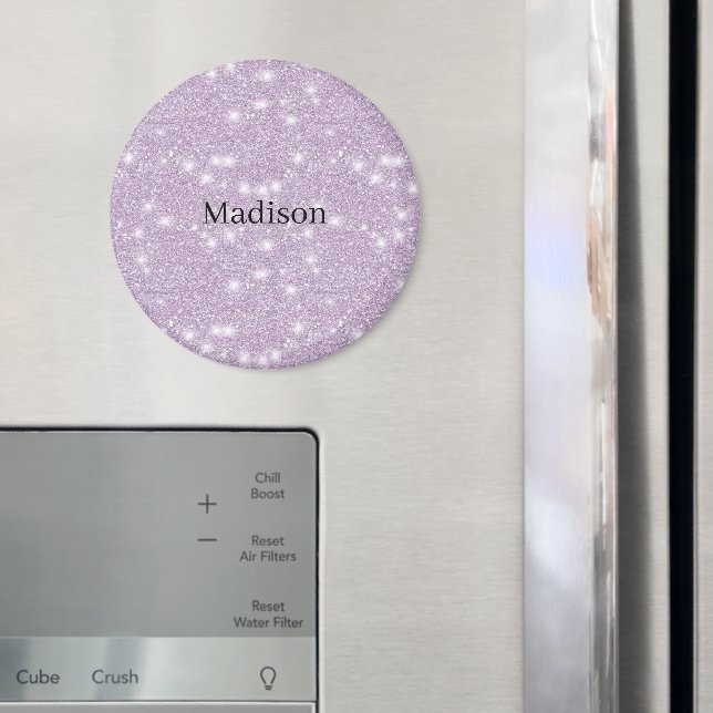 Mädchenhaftes Lavendel-Kunst-Glitter-Funkeln Magnet (In Situ (Kühlschrank))