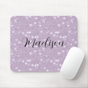 Mädchenhaftes Lavendel-Kunst-Glitter-Funkeln Mousepad