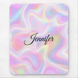 Mädchenhaftes, lebendiges, pastellfarbenes hologra mousepad
