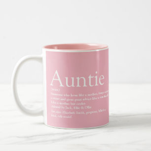 Mädchenhaftes Pink Modernes Cooles Spaß Tante Tant Zweifarbige Tasse