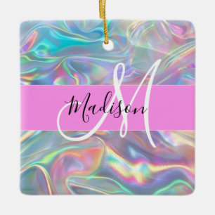 Mädchenhaftes Regenbogen-Holografisches-Irideszent Keramikornament