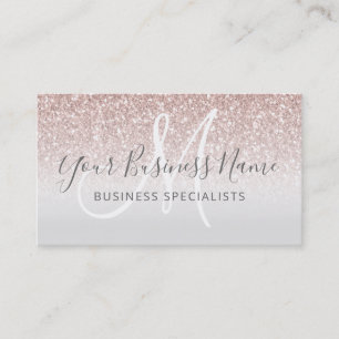 Mädchenhaftes roségold glänzendes Monogramm-Logo Visitenkarte