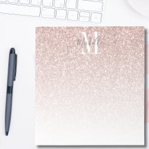 Mädchenhaftes Roségold-Rouge-Pink-Glitzer-Monogram