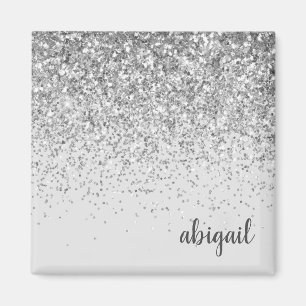 Mädchenhaftes Silber Glitter Fügen Sie Ihren eigen Magnet