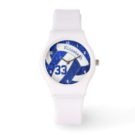 mädchenhaftes, weißes Volleyball Armbanduhr