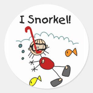 Mädcheni Snorkel-T - Shirts und Geschenke Runder Aufkleber
