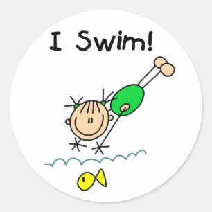 Mädcheni Swim-T - Shirts und Geschenke Runder Aufkleber