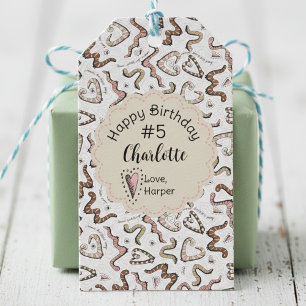 Mädcheninsekten Herzwürmer wünscht Geburtstag Geschenkanhänger