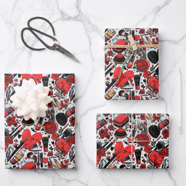 Mädchenkachelmuster Geschenkpapier Set (Vorderseite)