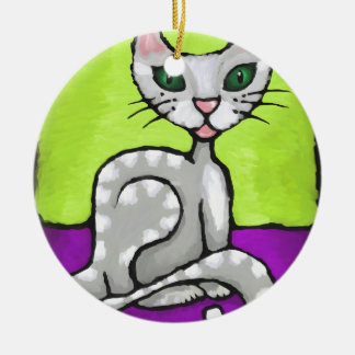 Mädchenkatze Keramik Ornament