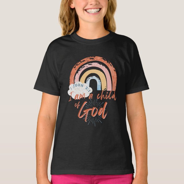 Mädchenkind Gottes Rainbow-T - Shirt (Vorderseite)