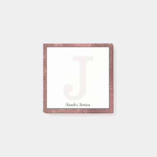 Mädchenkupfer Diamond Glitzer Kleine Monogramm-Be Post-it Klebezettel