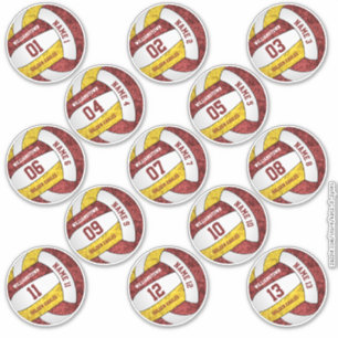 Mädchenmaroon Gold Volleyball-Sonderspieler Namen Aufkleber