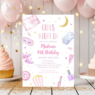 Mädchennacht im Slumber Party Rosa zwischen Geburt Einladung
