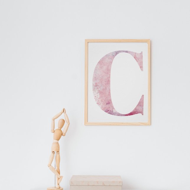 Mädchenname Buchstabe C Pink-Aquarellenposter Poster (Von Creator hochgeladen)