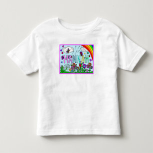 Mädchenname Hannah Whimsische Blumen, Regenbogen Kleinkind T-shirt