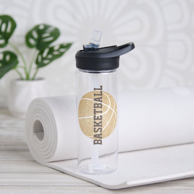 Mädchenname Jersey Nummer Zoll Gold Basketball Trinkflasche (Yoga)