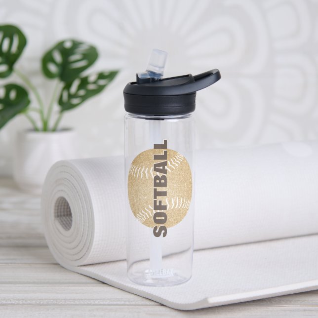 Mädchenname Jersey Nummer Zoll Gold Softball Trinkflasche (Yoga)