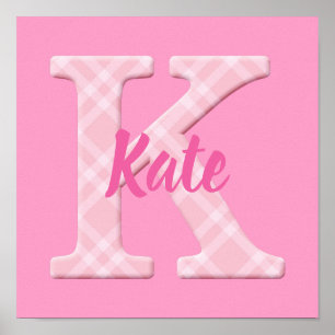 Mädchenname Karierter Buchstabe K Poster