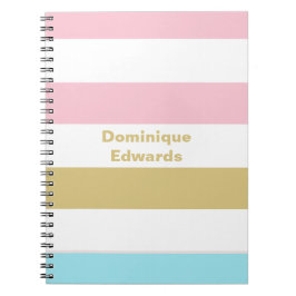 Mädchenname Pastel Stripes-Notebook Notizblock
