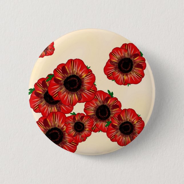 Mädchenname Poppy, rotes Mohnmuster Art by Leah G Button (Vorderseite)