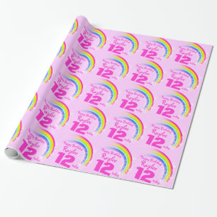 Mädchenname Regenbogen Geburtstag gemusterte Verpa Geschenkpapier