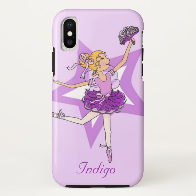 Mädchenname tanzende ballerina blonde lila Fall Case-Mate iPhone Hülle (Rückseite)