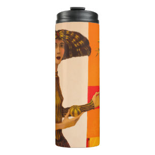 Mädchenportrait, Ölmalerei auf Leinwand Thermosbecher