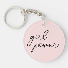 Mädchenpower-Vibes | Rosa Feministische Schlüssela Schlüsselanhänger