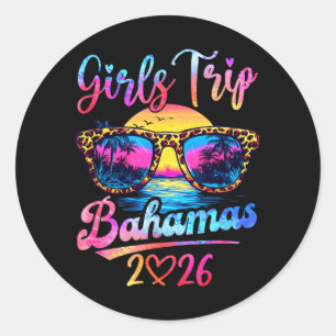 Mädchenreise Bahamas 2026 passender Sommerurlaub Runder Aufkleber