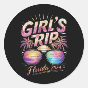 Mädchenreise Florida 2024 Sommer Strand Wochenende Runder Aufkleber