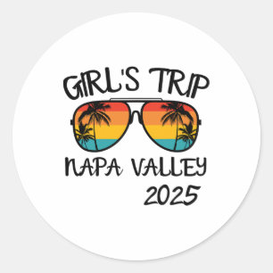 Mädchenreise Napa Valley 2025 Sommerurlaub Passend Runder Aufkleber