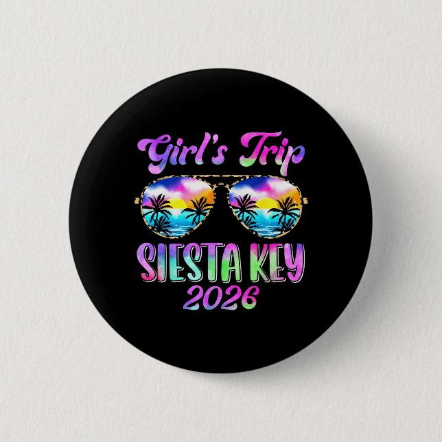 Mädchenreise Siesta Key 2026 Sommerstrand-Wochenen Button (Vorderseite)