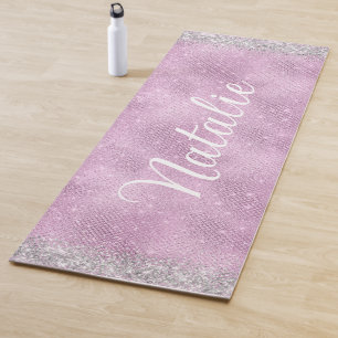 Mädchenrosa Glitzer, Name des benutzerdefinierten  Yogamatte