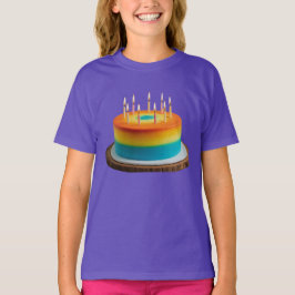 Mädchen's Basic Birthday Cake Fun & Festive Style T-Shirt