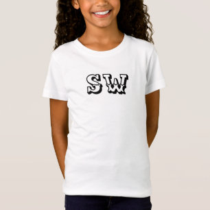 Mädchen's Initialen zu färben mit Stoffmarkierun T-Shirt