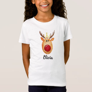 Mädchens Niedliche Weihnachtsprinzessin Rudolph m T-Shirt