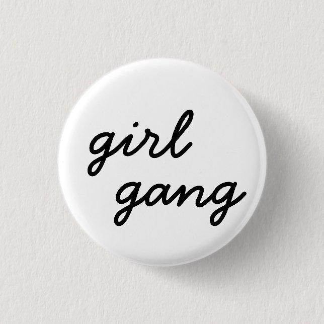 Mädchensammlung niedliche moderne feministische Po Button (Vorderseite)