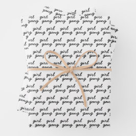 Mädchensammlung niedliche moderne feministische Po Geschenkpapier Set