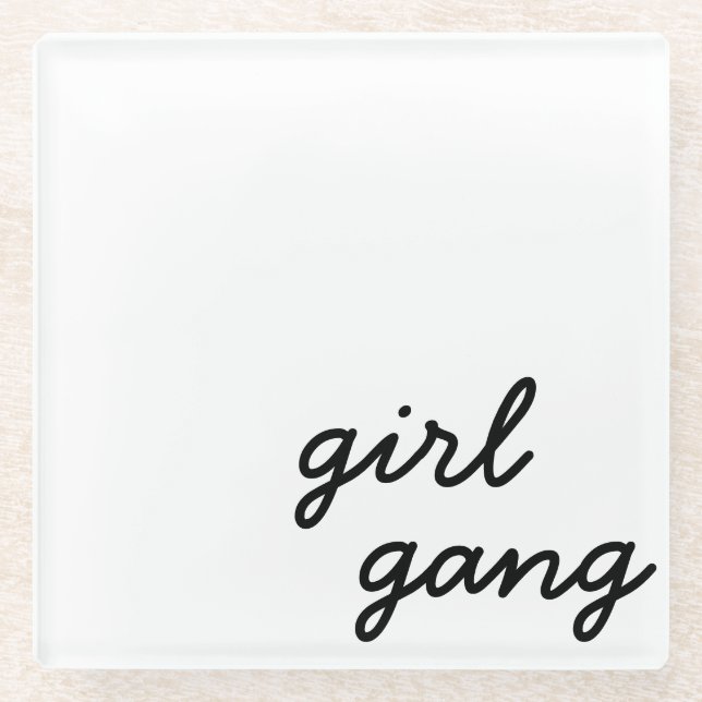 Mädchensammlung niedliche moderne feministische Po Glasuntersetzer (Vorderseite)