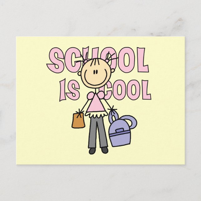 Mädchenschule ist cool postkarte (Vorderseite)