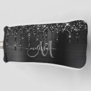 Mädchenschwarz gebürstetes Metal Dripping Glitze Golf Headcover